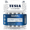 Батарейка TESLA BATTERIES AA bat Alkaline 4шт Silver+ 8594183392332