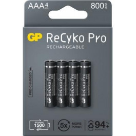   GP Batteries AAA 800mAh NiMh 4шт ReCyko Pro (GP85AAAHCB-2EB4)