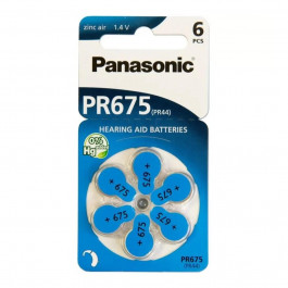   Panasonic ZA675 bat(1.4B) PR44 Zinc Air 6шт (PR-675H/6LB)