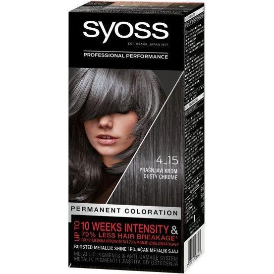 Syoss 4-15 Стойкая краска для волос Дымчатый хром 115 ml (9000101266481) - зображення 1