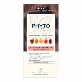   Phyto Стойкая крем-краска для волос  Phytocolor Coloration Permanente 4.77 Шатен темно-каштановый, 112 мл