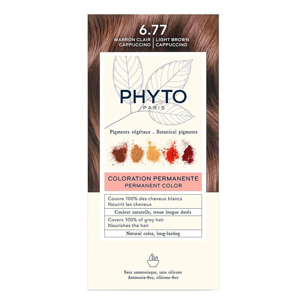 Phyto Стойкая крем-краска для волос  Phytocolor Coloration Permanente 6.77 Светло-каштановый капучино, 112 - зображення 1