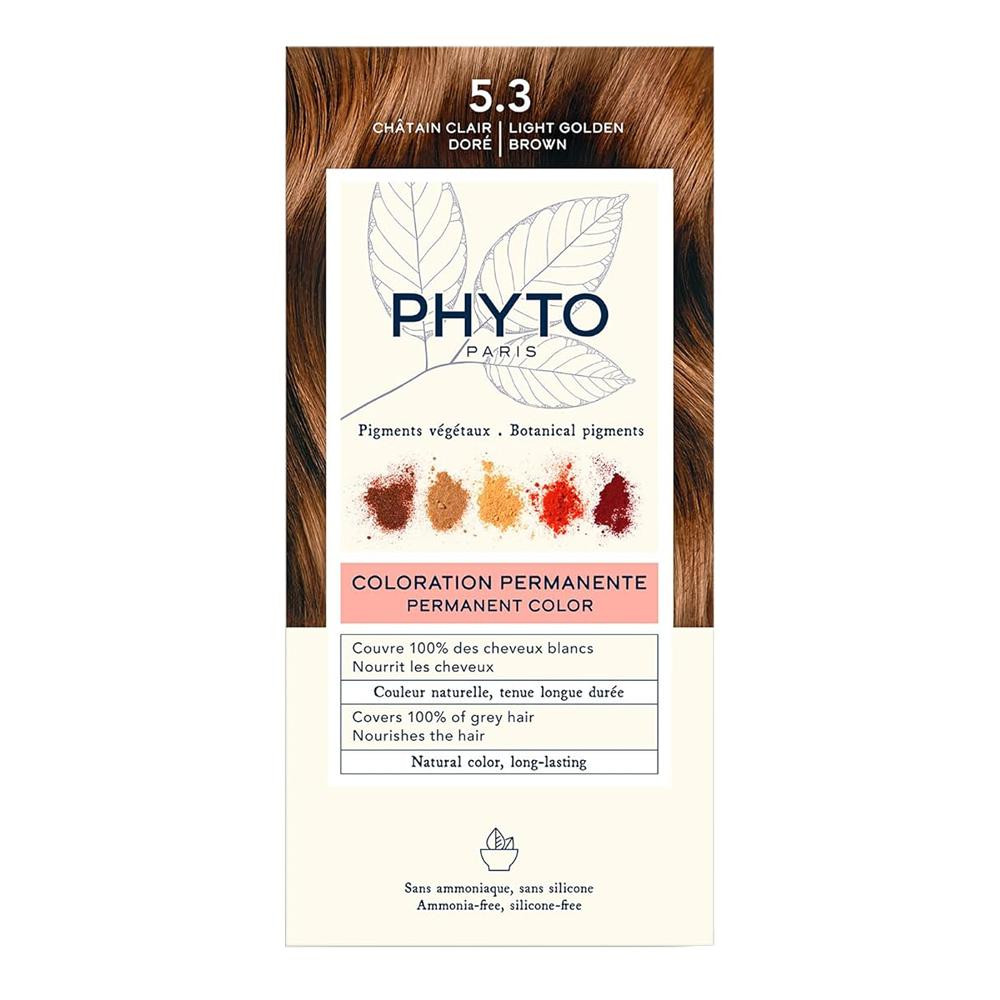 Phyto Стойкая крем-краска для волос  Phytocolor Coloration Permanente 5.3 Светлый шатен золотистый, 112 мл - зображення 1