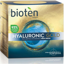   Bioten Нічний крем для обличчя  Hyaluronic Gold Replumping Antiwrinkle Night Cream проти зморшок 50 мл