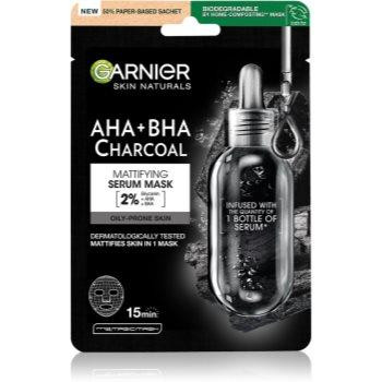 Garnier Skin Naturals Pure Charcoal чорна текстильна маска з екстрактом морських водоростей 28 гр - зображення 1