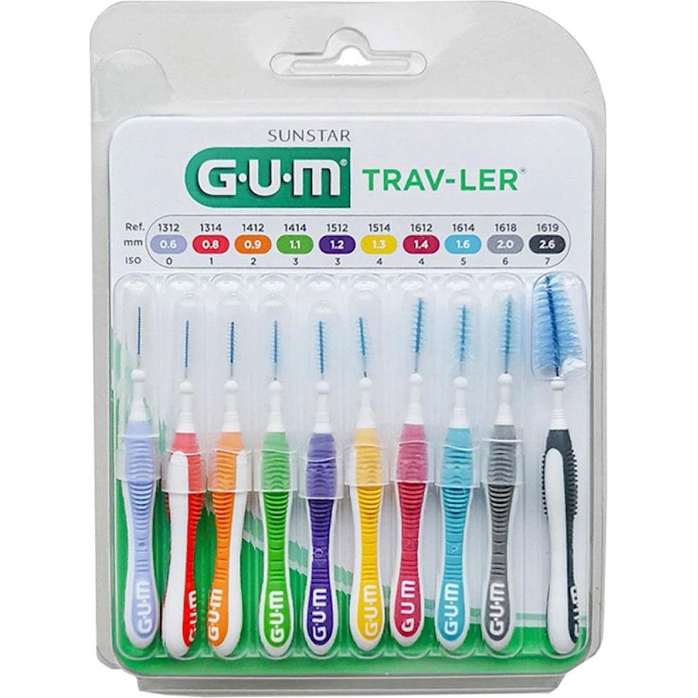 Sunstar GUM Набор межзубных щеток  Trav-Ler в ассортименте 10 шт (7630019904681) - зображення 1