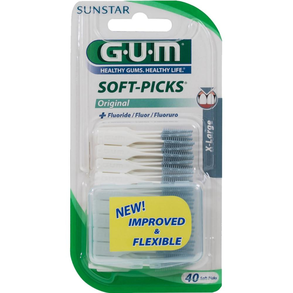 Sunstar GUM Набор межзубных щеток  Soft-Picks с фторидом 1.6-1.8 мм 40 шт (7630019900942) - зображення 1