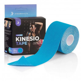   4YourHealth Кінезіологічний тейп Kinesio Tape (5см*5м) Блакитний