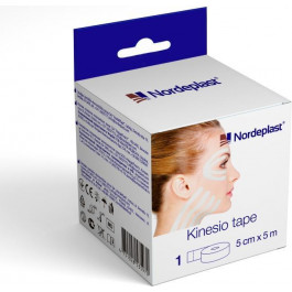   NordePlast Пластырь медицинский Кинезио тейп, 5см х 5м (белый)