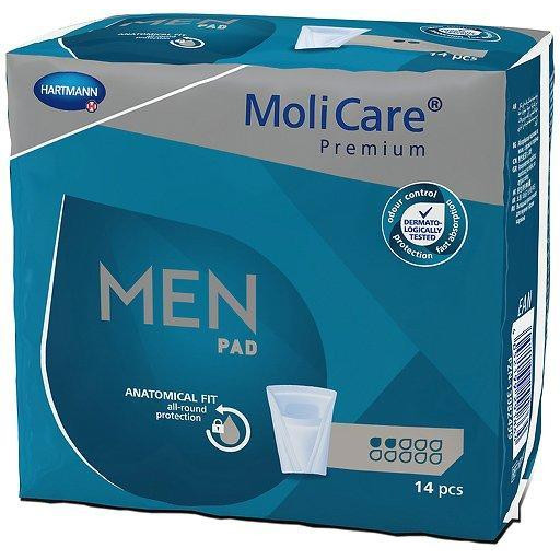 Hartmann Прокладки урологічні  MoliCare Premium Men Pad для чоловіків у формі кишені 2 краплі 14 шт (40521992 - зображення 1