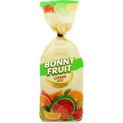 Roshen Упаковка конфет Bonny-Fruit желейных Цитрусовые фрукты 200 г х 18 шт (4823077624254) - зображення 1