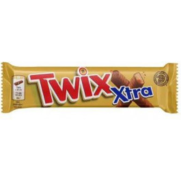   Twix Батончик  Extra печиво і карамель у молочному шоколаді, 75 г (5000159558013)