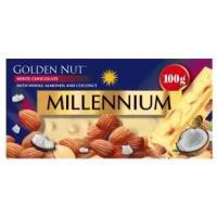   Millennium Шоколад  Golden Nut білий з мигдалем та кокосовою стружкою 100 г (4820240031482)