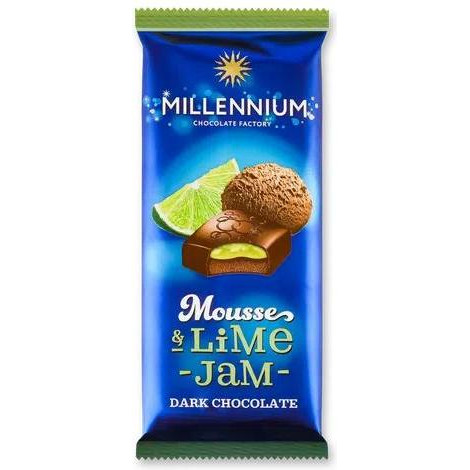 Millennium Шоколад черный Mousse с муссовой и лаймовой начинкой, 135 г (4820075507701) - зображення 1