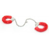 Roomfun Metal Handcuff With A Long Chain, Red, Червоний (810290) - зображення 1