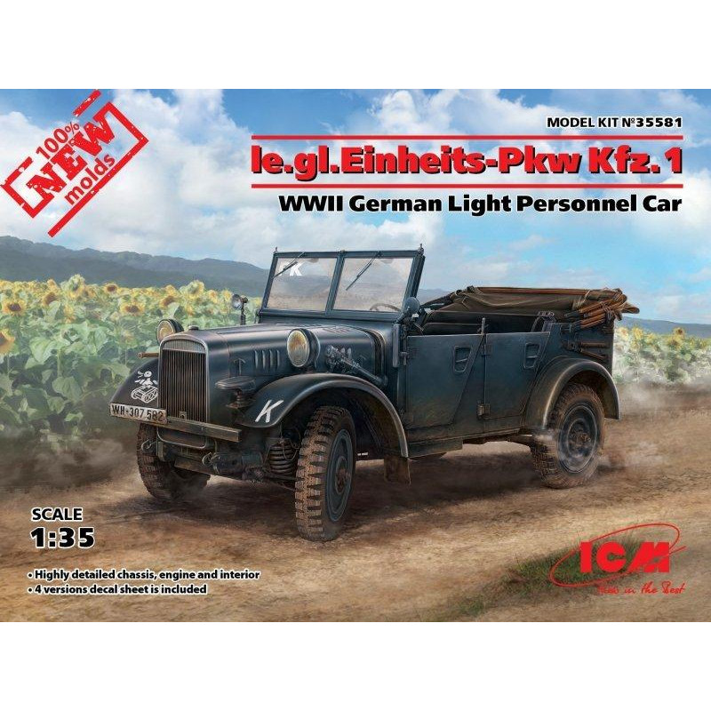 ICM Немецкий военный автомобиль le.gl.Einheits-Car Kfz.1 (ICM35581) - зображення 1