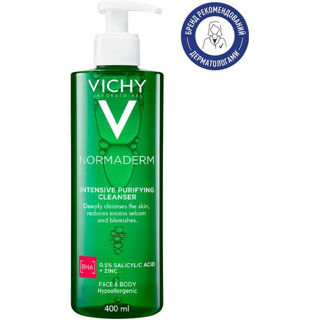 Vichy Очищуючий гель для вмивання  Normaderm Phytosolution, для жирної, схильної до недоліків шкіри, 400 м - зображення 1