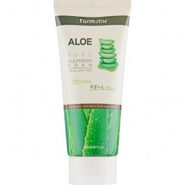   FarmStay Пенка для умывания лица  Aloe Pure Cleansing Foam с соком алоэ 180 мл (8809317289465)