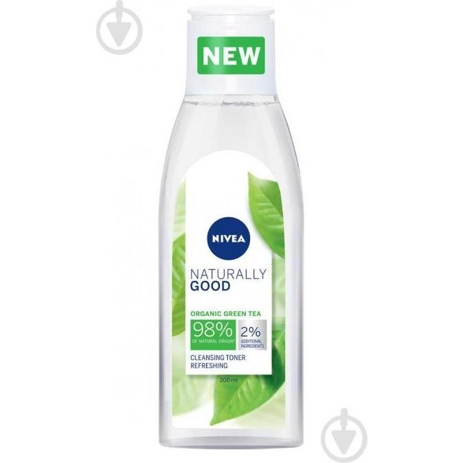 Nivea Очищувальний тонiк для обличчя  Naturally Good з органічним зеленим чаєм, 200 мл - зображення 1