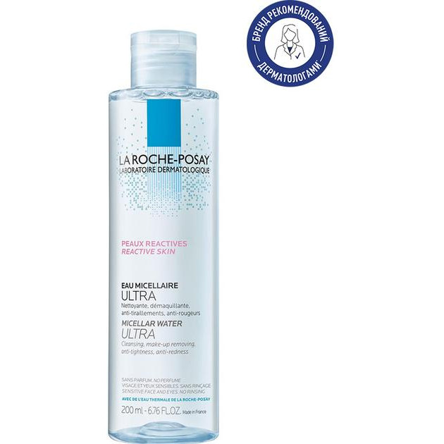 La Roche-Posay Мицеллярная жидкость  для гиперчувствительной кожи лица Micellar Water Ultra for Reactive Skin 200 м - зображення 1