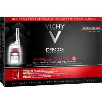 Vichy Dercos Aminexil Clinical 5 цільовий догляд проти випадіння волосся для чоловіків 21 x 6 мл - зображення 1