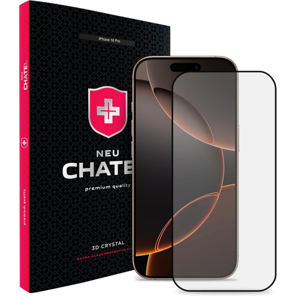 NEU Chatel Захисне скло  для iPhone 16 Pro (Black) (NEU3D16PB) - зображення 1