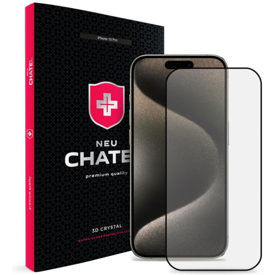 NEU Chatel Corning Gorilla Glass Anti-Static with Mesh Front Black для iPhone 15 Pro - зображення 1