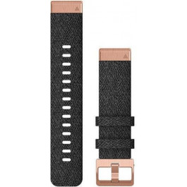   Garmin Ремешок для Fenix 6s 20mm QuickFit Heathered Black Nylon with Rose Gold (010-12874-00)