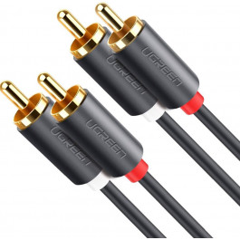   UGREEN AV104 2 RCA Male to 2 RCA Male Audio Cable аудіо 2xRCA - 2xRCA 1.5м Black (10517)