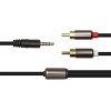 PowerPlant mini-jack 3.5 мм - 2RCA 1м Black (CA912834) - зображення 3