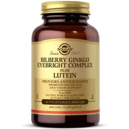   Solgar Комплекс для очей чорниці і гінкго очанки плюс лютеїн  Bilberry Ginkgo Eyebright Complex plus Lutein