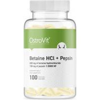   OstroVit Betaine HCl + Pepsin Гідрохлорид бетаїну + Пепсин 100 капсул