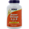 Now БАД Супер омега 3 6 9, Omega 3 - 6 - 9, Now Foods, 1200 мг, 180 капсул - зображення 1