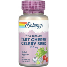   Solaray БАД Екстракт вишні і насіння селери, Tart Cherry Celery Seed, , 620 мг, 60 вегетаріанських капсул