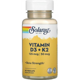   Solaray Solaray Vitamin D3 K2 Soy Free 60 Veg Caps Витамин Д3 и К2 SOR-38584