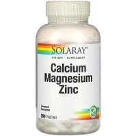   Solaray Кальций Магний Цинк, Calcium Magnesium Zinc, Solaray, 250 капсул