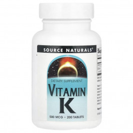   Source Naturals Vitamin K, 500 mcg, 200 Tablets