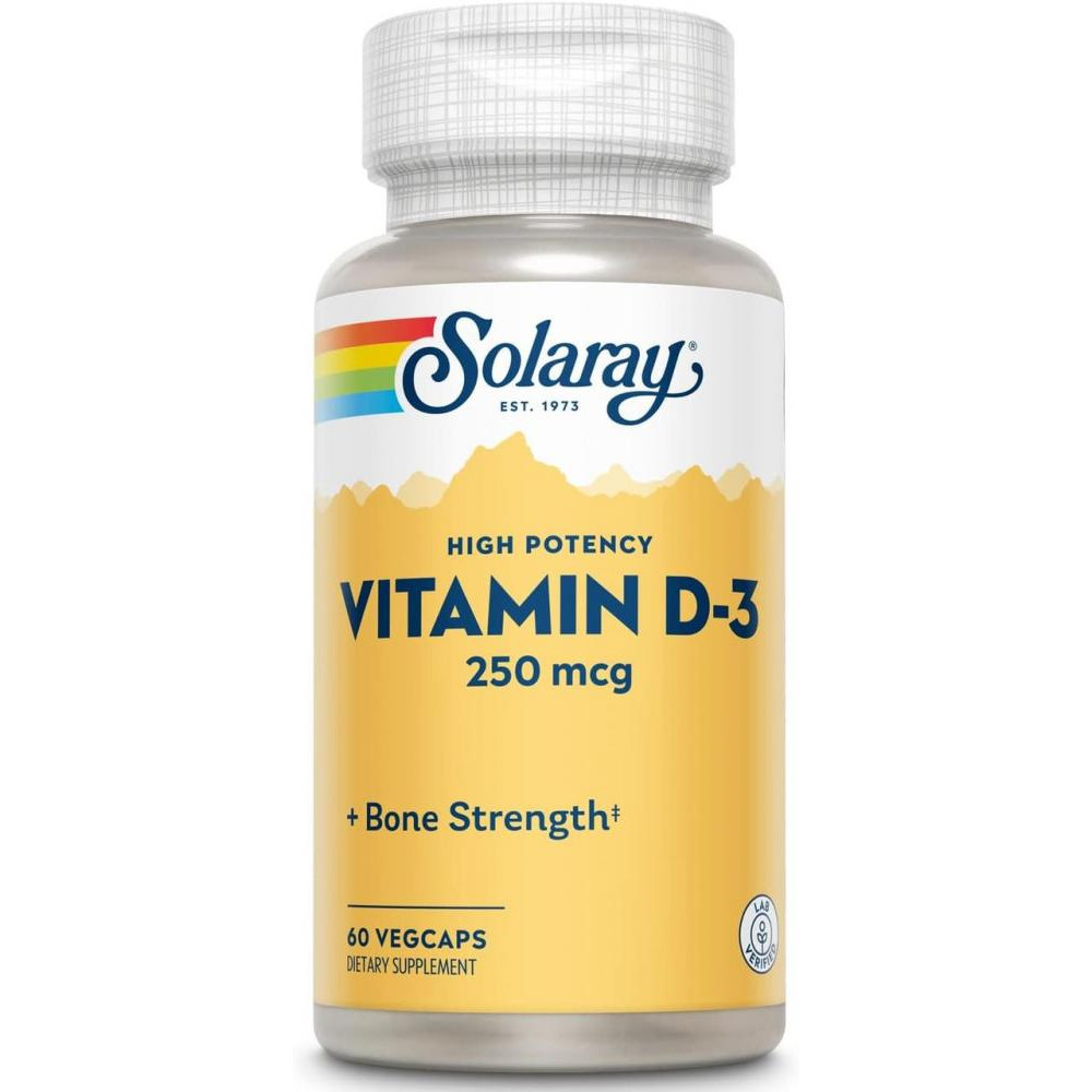 Solaray Vitamin D-3 1000 IU 25 mcg, 60 VegCaps - зображення 1