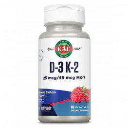   KAL D3 & K2 25mcg - 60 tabs Raspberry