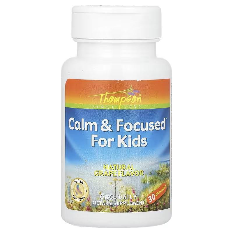 Thompson Для розслаблення й уваги в дітей  Calm & Focused for Kids 30 Chewables (Natural Grape) - зображення 1