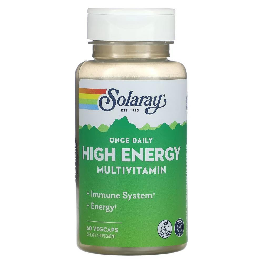 Solaray High Energy Multivitamin, Iron Free, 60 VegCaps - зображення 1