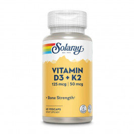   Solaray Vitamin D3 + K2 Soy Free, 60 вегакапсул