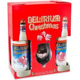   Delirium Пиво  Christmas янтарне 2*0,75 л +келих, 1 шт (5412186002054)