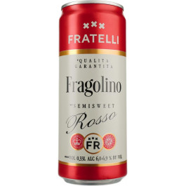   Fratelli Напиток винный  фраголино Россо , Fragolino Rosso игристое полусладкое 0,33 л 6-6,9% (4820001729597)