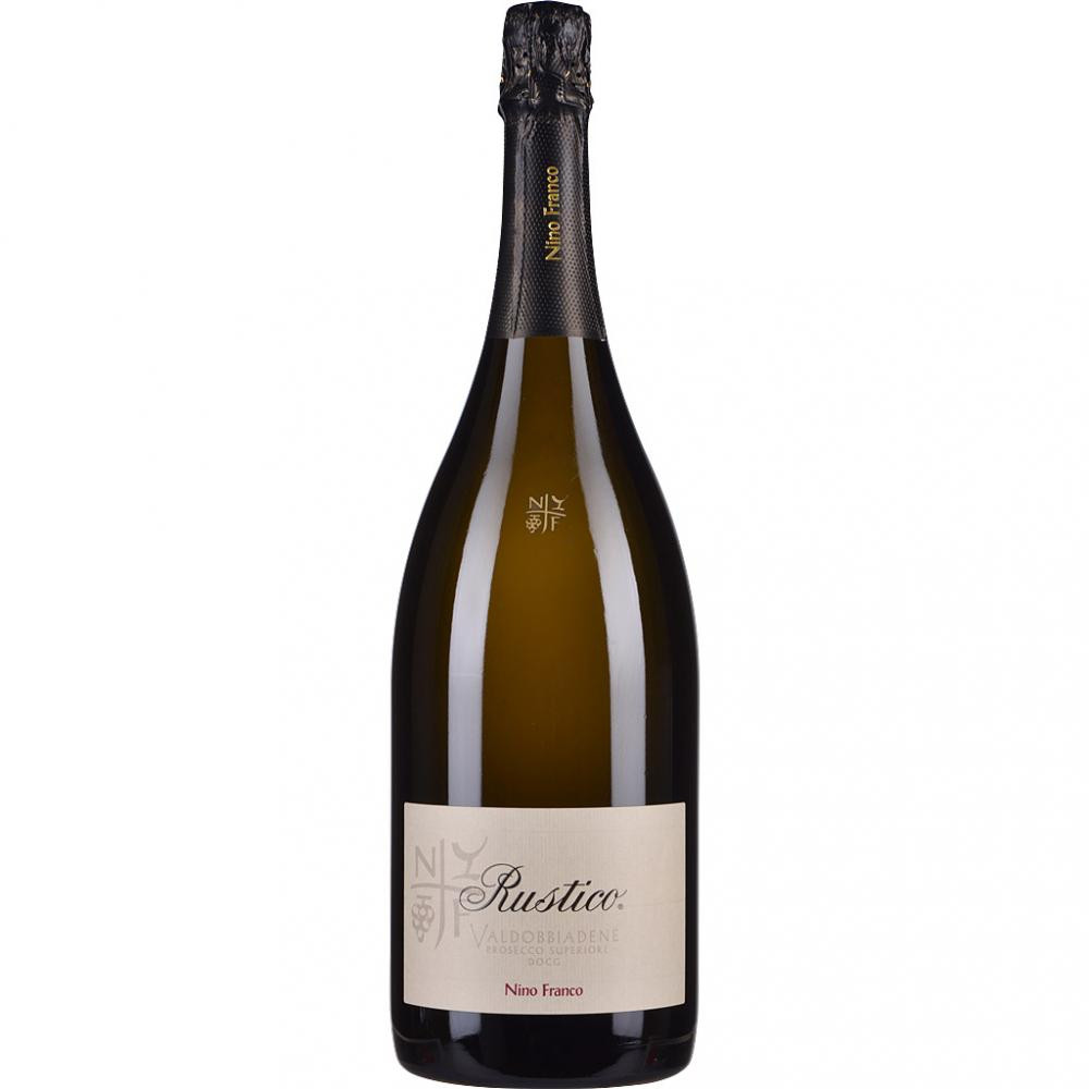 Nino Franco Вино ігристе  Rustico Valdobbiadene Prosecco Superiore DOCG Brut біле брют 1.5 л (8016104271507) - зображення 1