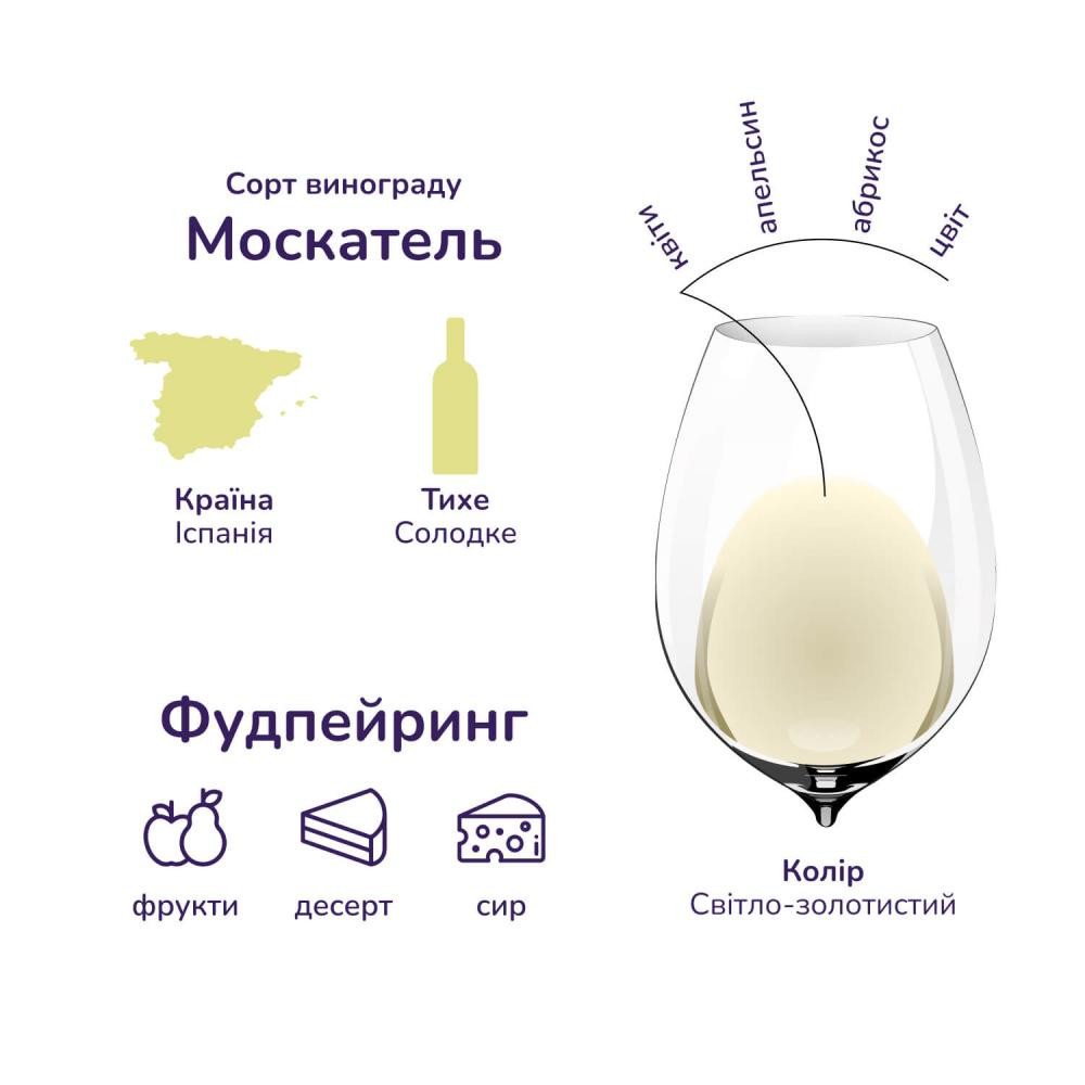 Anecoop Вино  Sol De Mediterraneo біле солодке 12%, 750 мл (8412276551322) - зображення 1