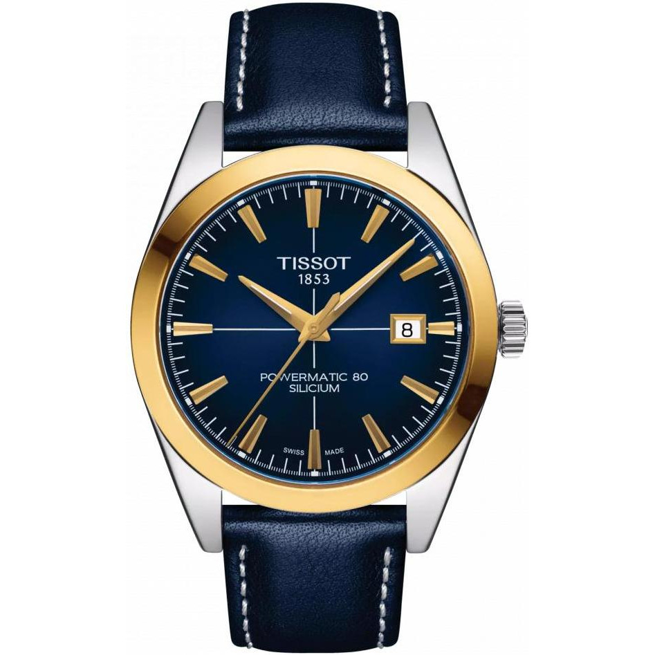 Tissot Gentleman Powermatic 80 Silicium Solid 18k Gold Bezel T927.407.46.041.01 - зображення 1