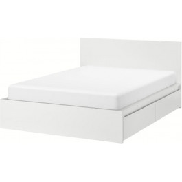   IKEA MALM Каркас высокий с 2 ящиками 180x200 bialy без основы под матрас (191.759.57)