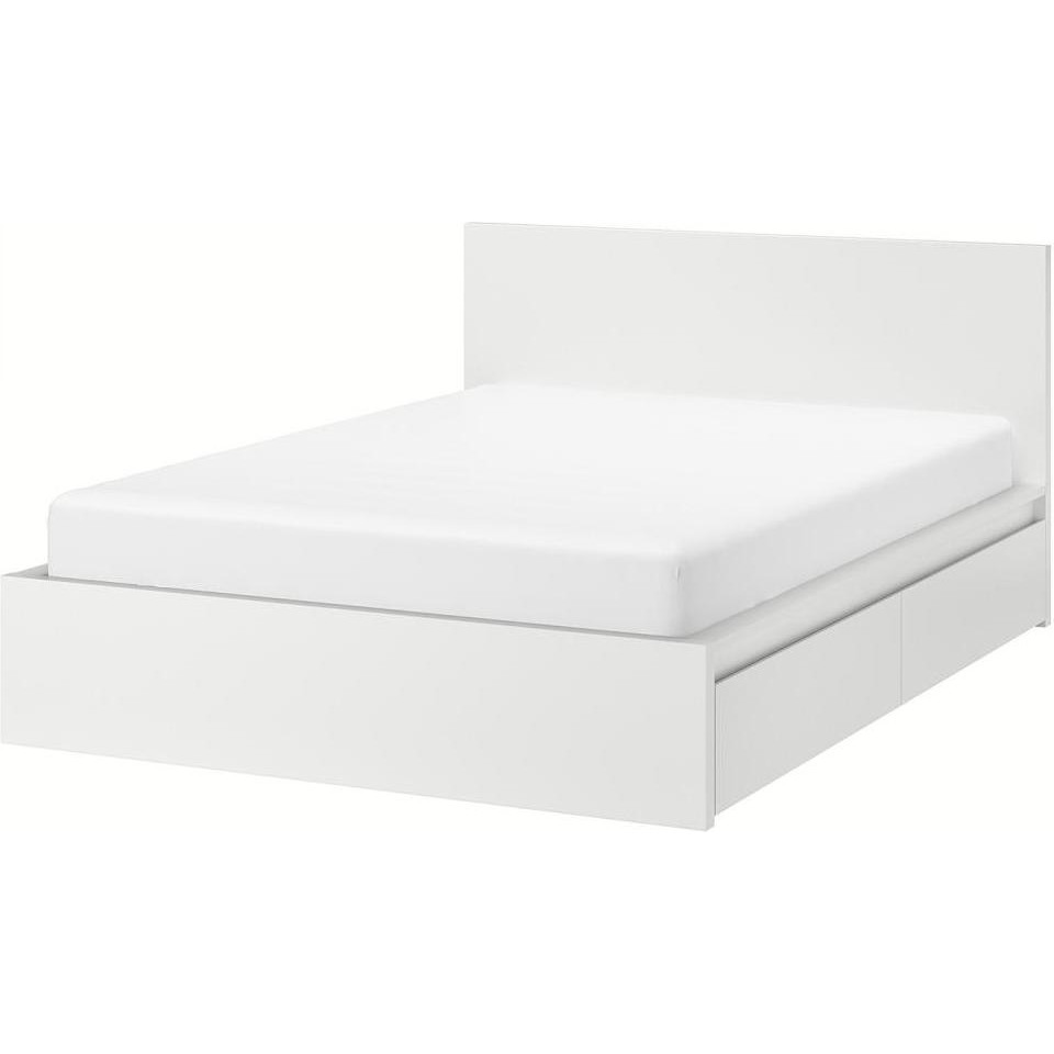 IKEA MALM Каркас высокий с 4 ящиками 160x200 bialy без основы под матрас (999.316.11) - зображення 1