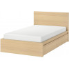 IKEA MALM Каркас высокий с 2 ящиками 120x200 okleina debowa и LUROY основа под матрас (991.323.08) - зображення 1